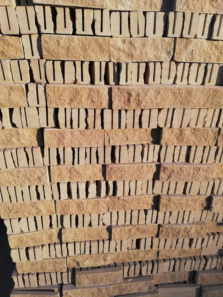 Pierre de Taza Beige/Gris de Taille de Bloc L'éclaté